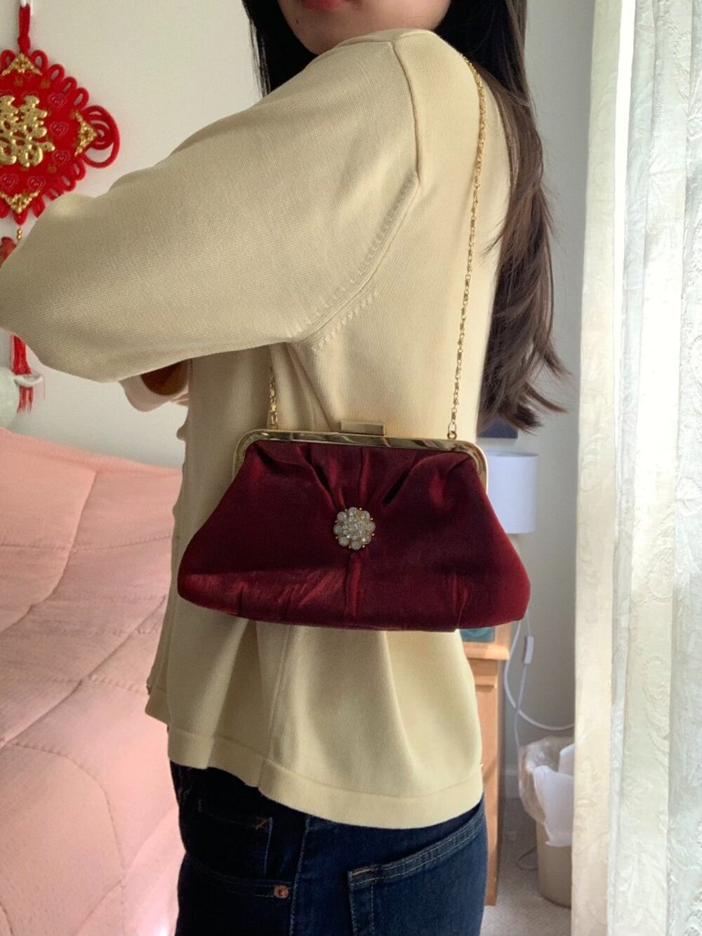 Vintage Red Statement Shoulder Bag